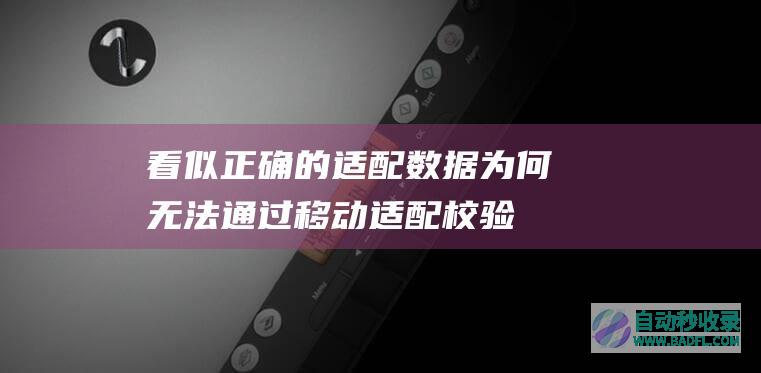 看似正确的适配数据为何无法通过移动适配校验
