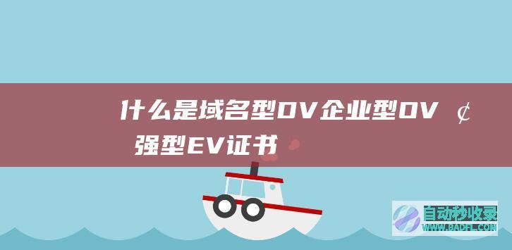 什么是型DV企业型OV增强型EV证书