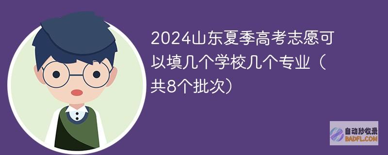 2024山东夏季高考志愿可以填几个学校几个专业（共8个批次）