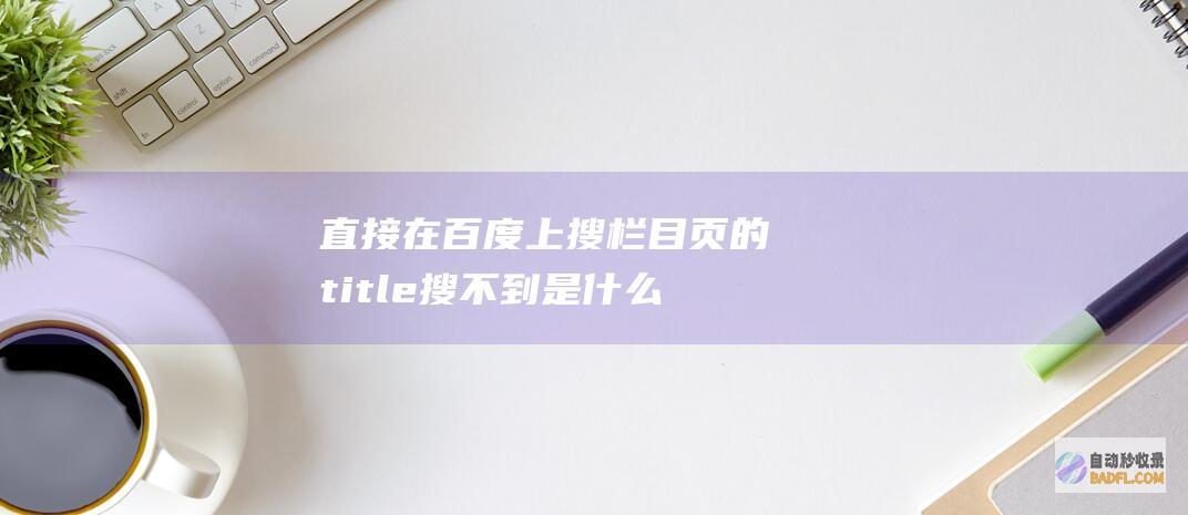 直接在百度上搜栏目页的title搜不到是什么原因-SEO学习