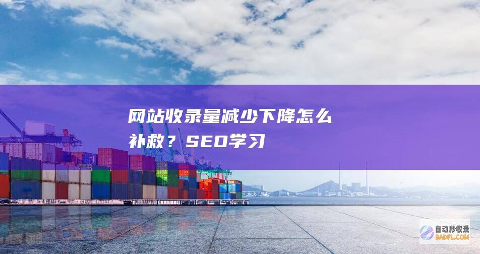 网站收录量减少下降怎么补救？-SEO学习