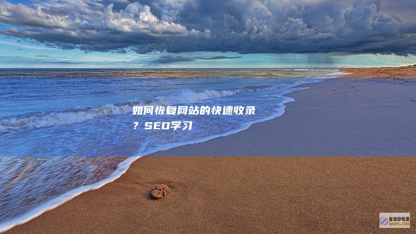 如何恢复网站的快速收录？-SEO学习