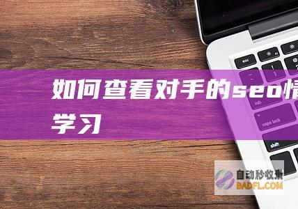 如何查看对手的seo情况-SEO学习