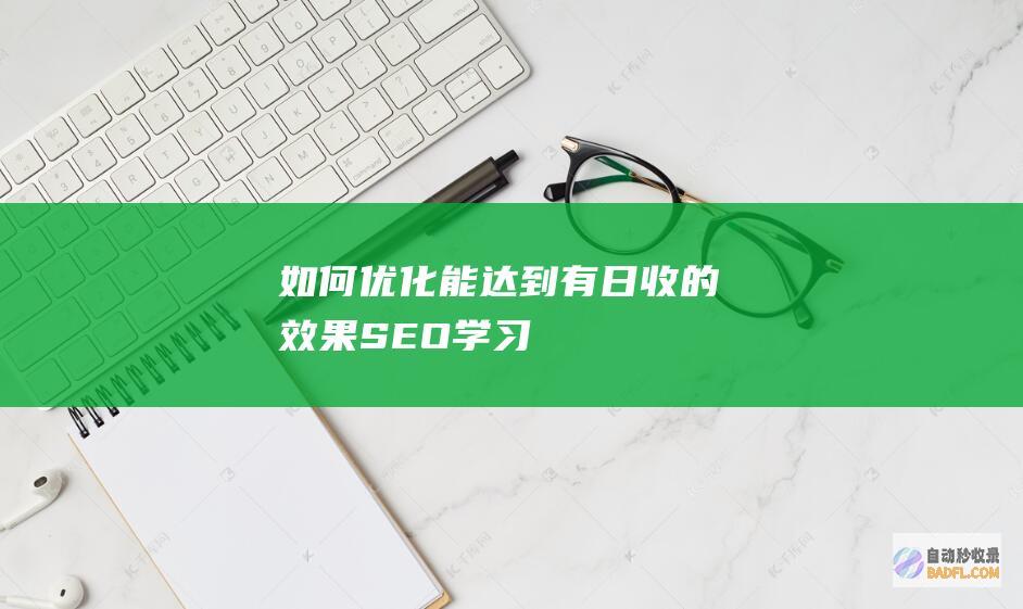 如何优化能达到有日收的效果-SEO学习