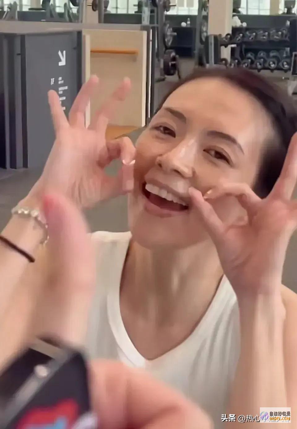 章子怡素颜健身照曝光突然了解汪峰如老太太男人