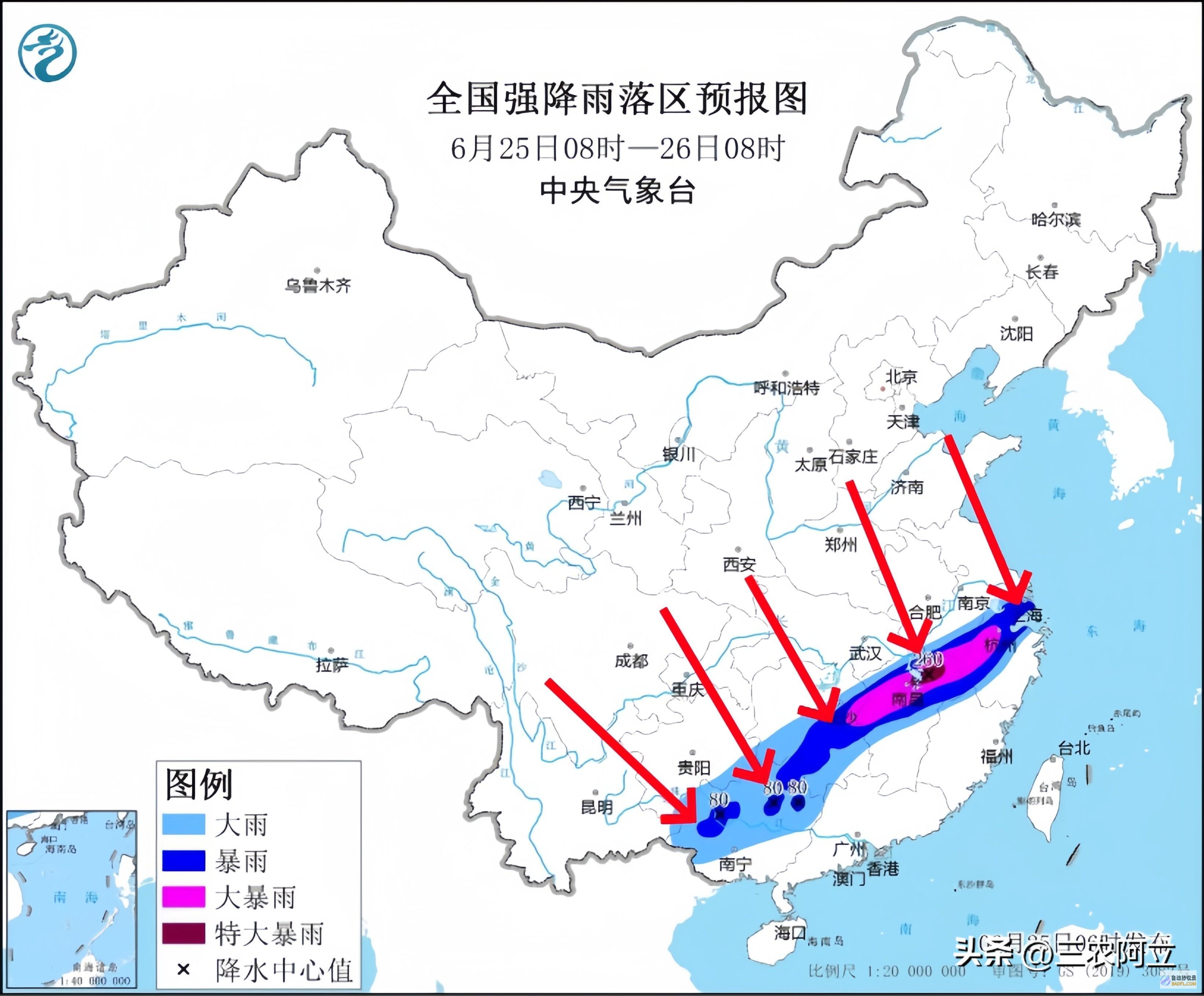 暴雨散布如下强降雨高温核心已定当天夜间至6月2
