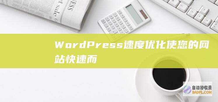 WordPress速度优化：使您的网站快速而有效 (wordpress自助建站)