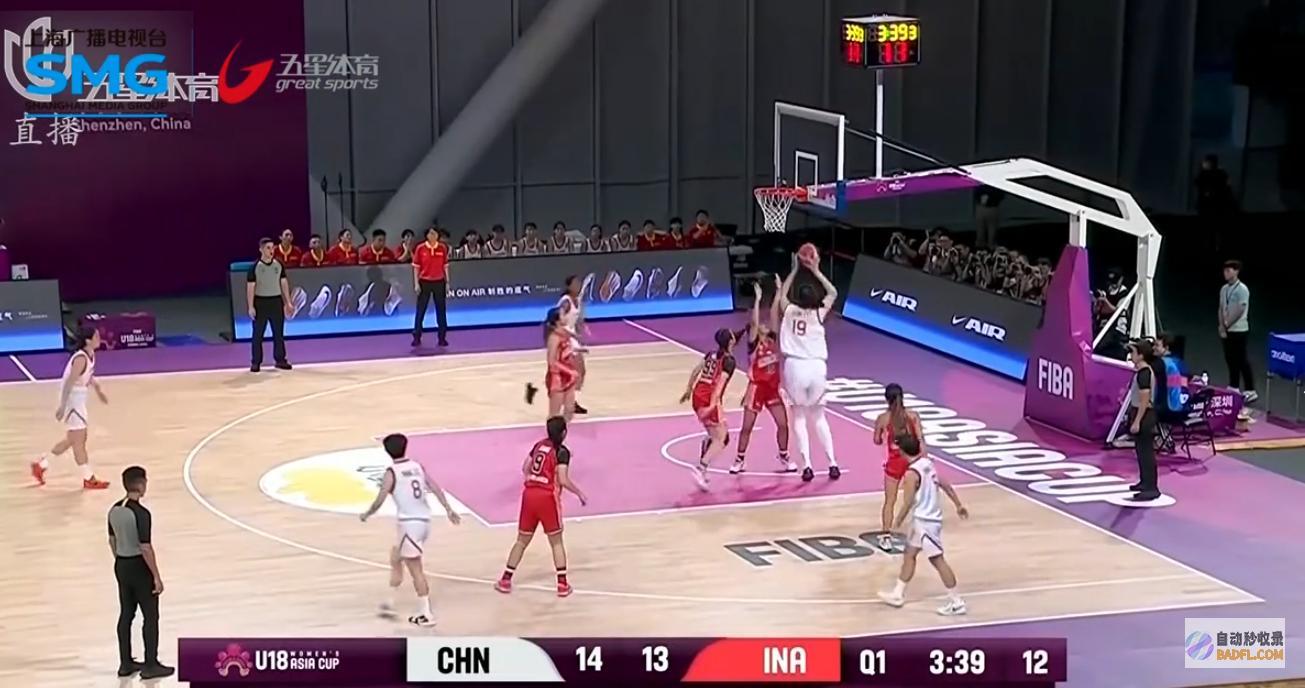 中国U18女篮大胜印尼队100%的惊人命中率张子宇