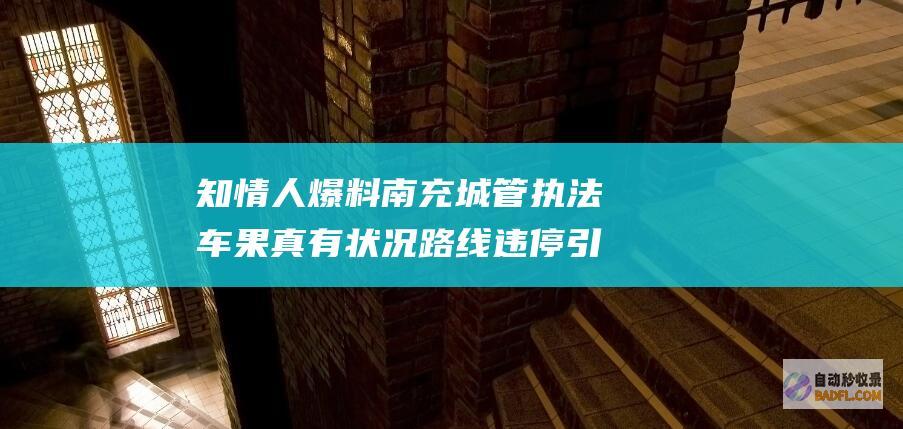 知情人爆料 南充城管执法车 果真有状况 路线违停引骂声一片