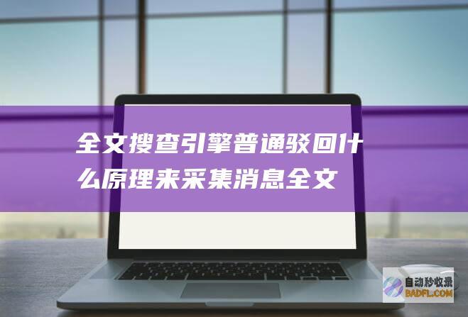 全文搜查引擎普通驳回什么原理来采集消息 (全文搜查引擎有哪些)