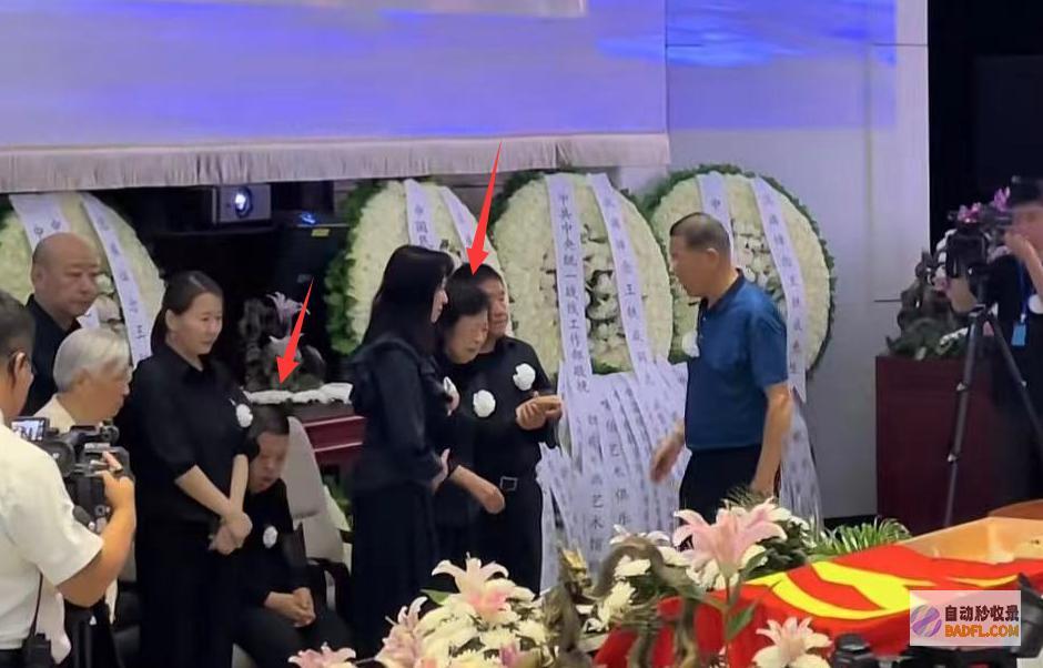 妻子哭肿双眼被人扶持王铁成遗体告别仪式儿子坐