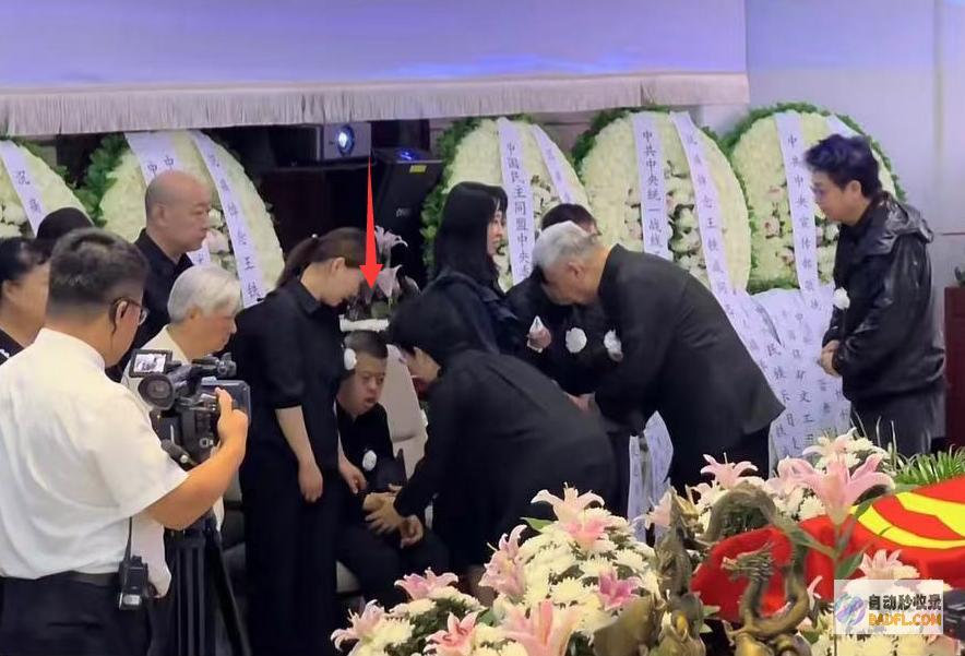 妻子哭肿双眼被人扶持王铁成遗体告别仪式儿子坐