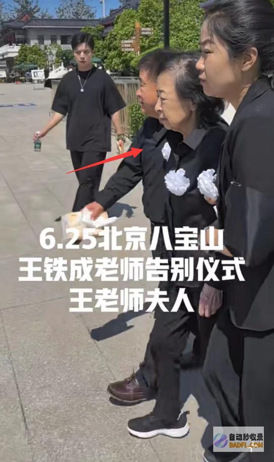 妻子哭肿双眼被人扶持王铁成遗体告别仪式儿子坐