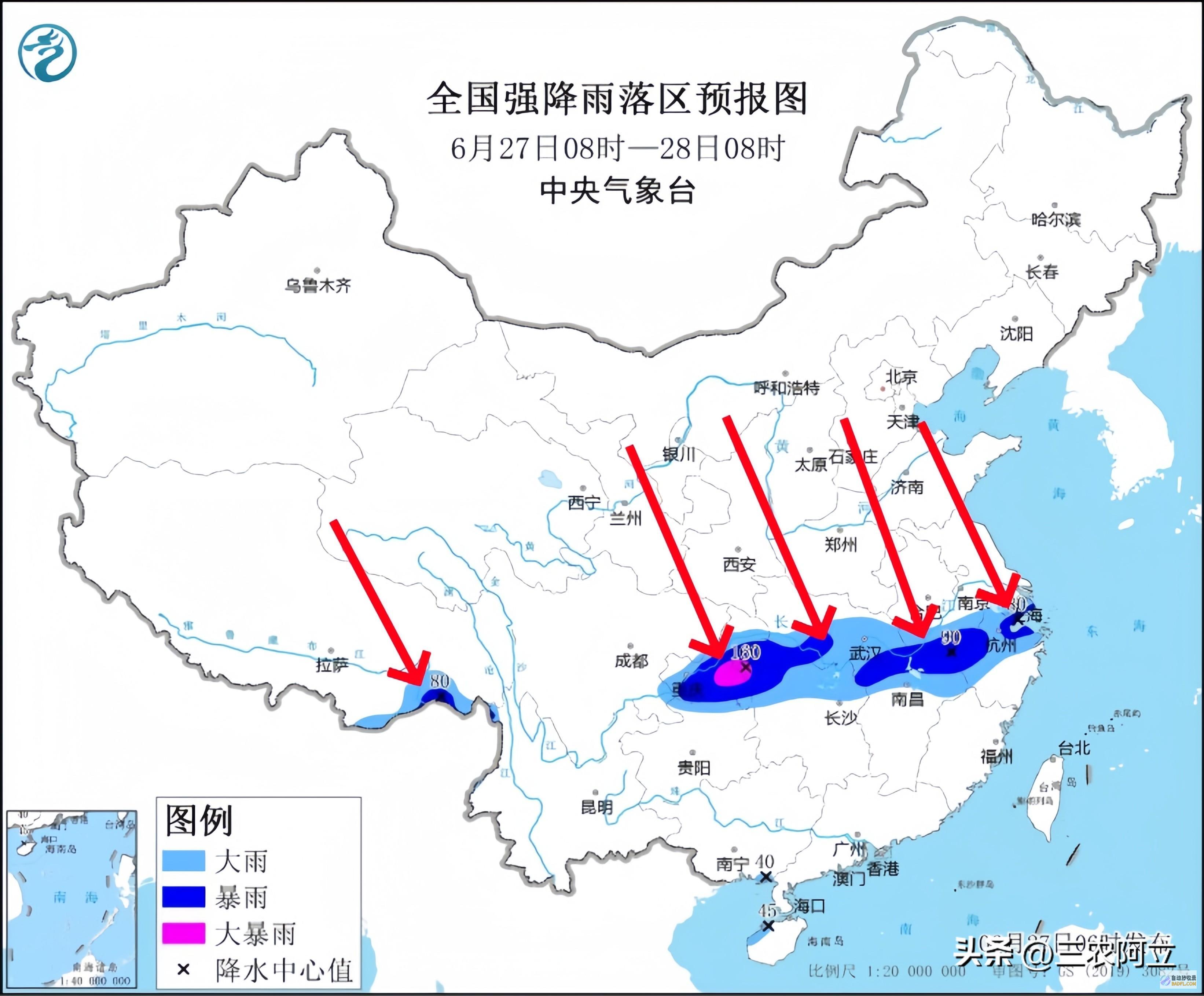 暴雨散布如下强降雨高温核心已定当天夜间至6月2