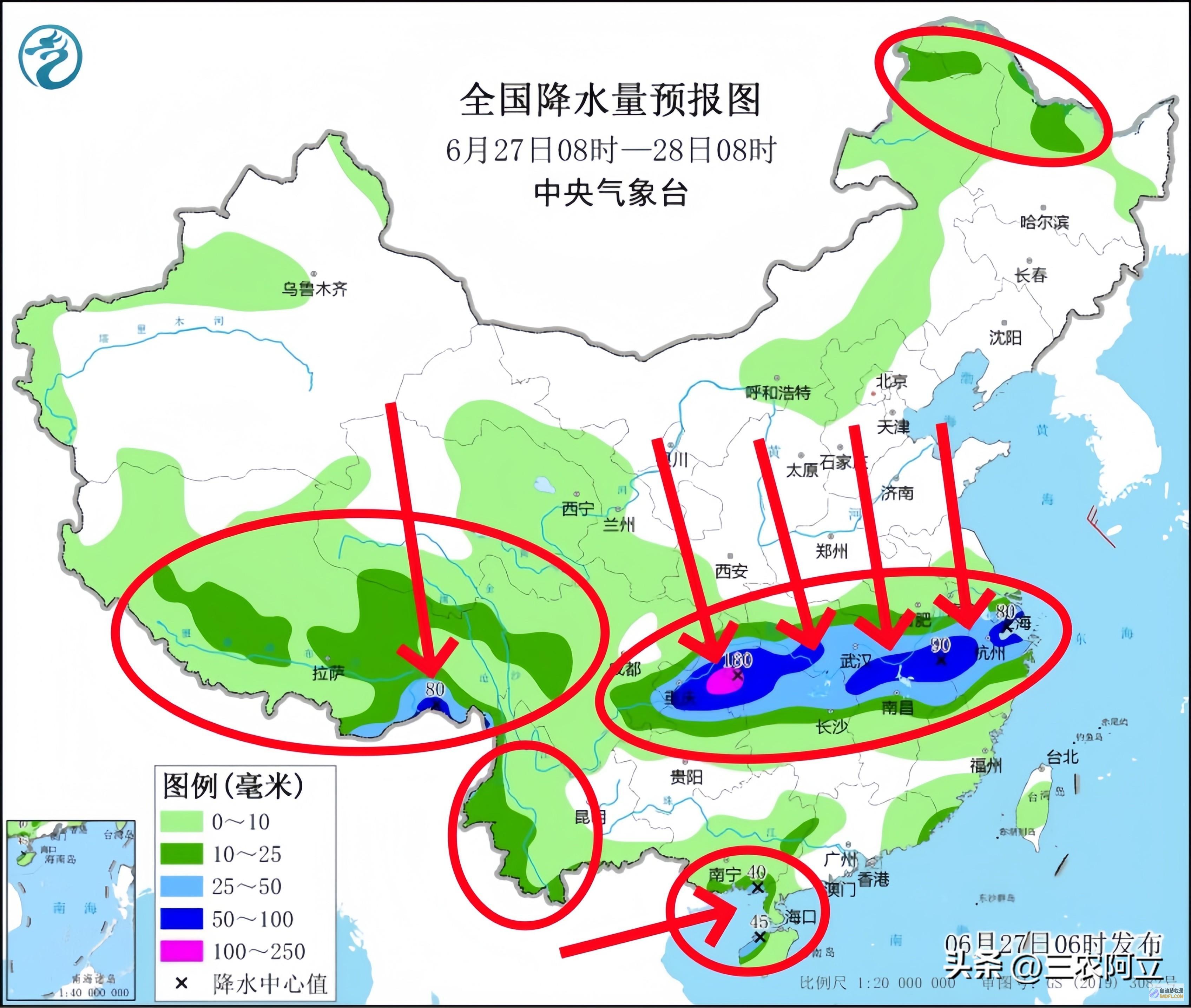 暴雨散布如下强降雨高温核心已定当天夜间至6月2