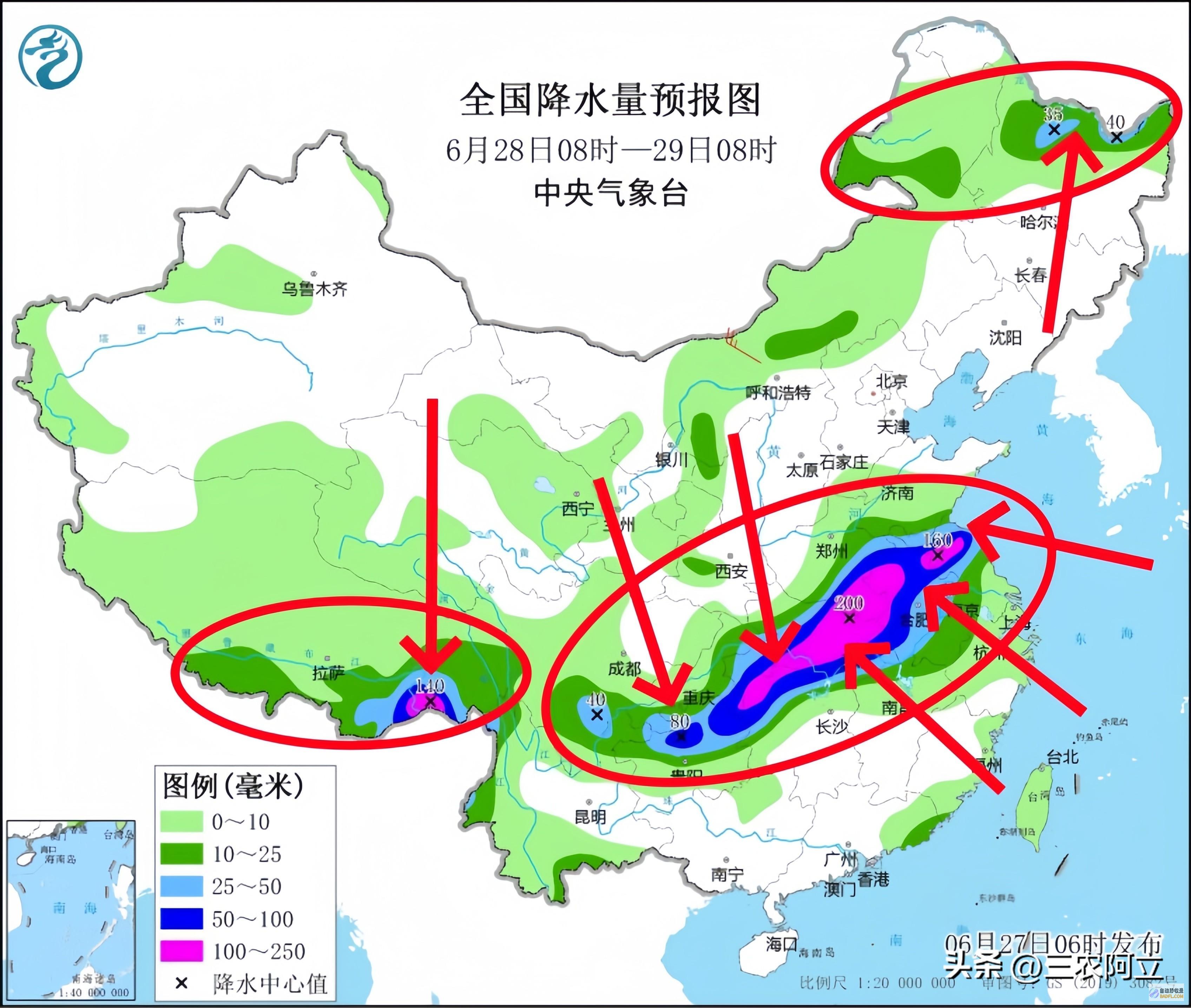 暴雨散布如下强降雨高温核心已定当天夜间至6月2