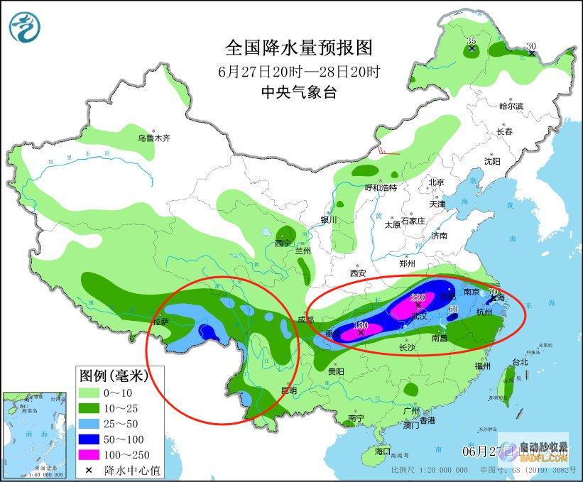 新一轮强降雨核心确定暴雨大暴雨散布如下明日6