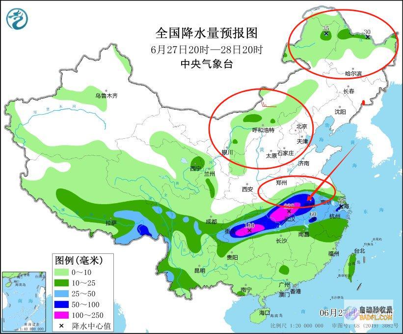 新一轮强降雨核心确定暴雨大暴雨散布如下明日6