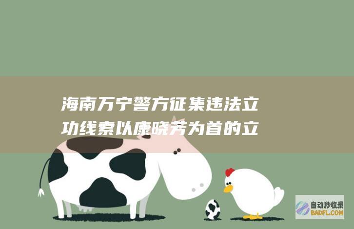 海南万宁警方征集违法立功线索 以康晓芳为首的立功团伙被打掉 (海南万宁警方母亲被打)