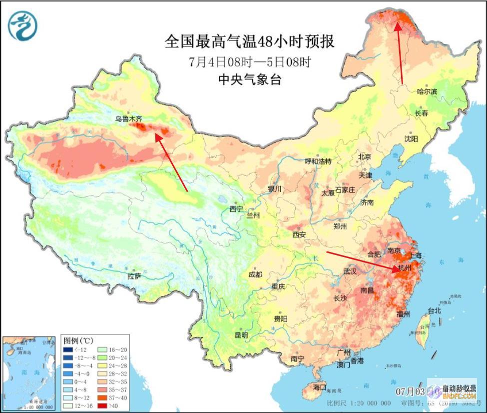 暴雨大暴雨散布如下强降雨核心确定今天白昼至7