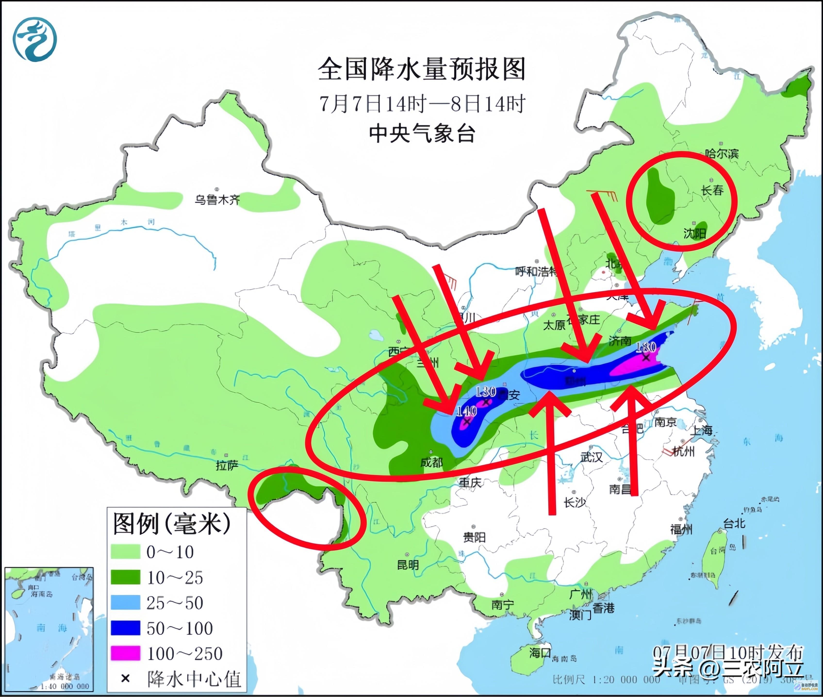 暴雨散布如下强降雨高温核心已定当天夜间至7月8