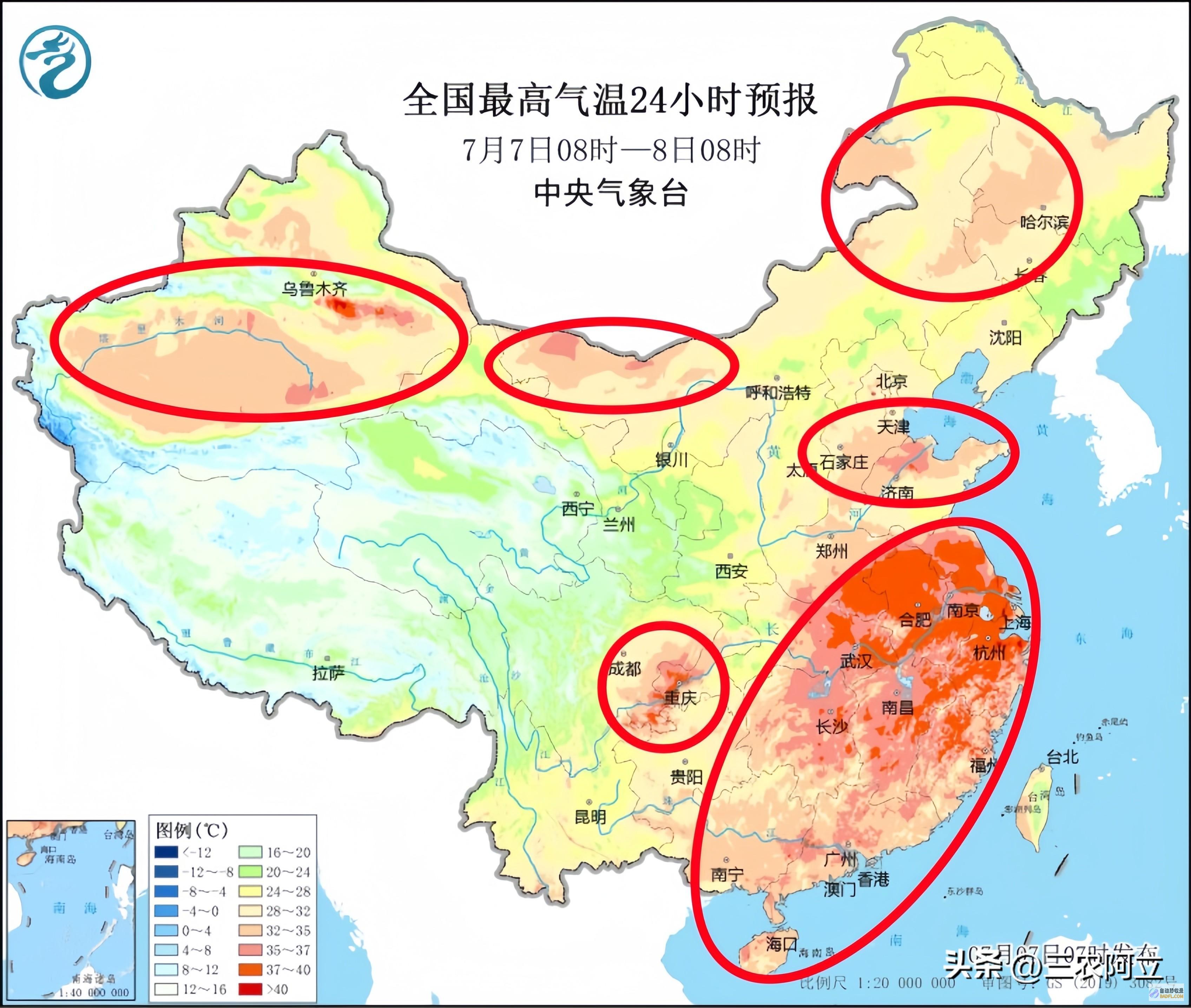暴雨散布如下强降雨高温核心已定当天夜间至7月8