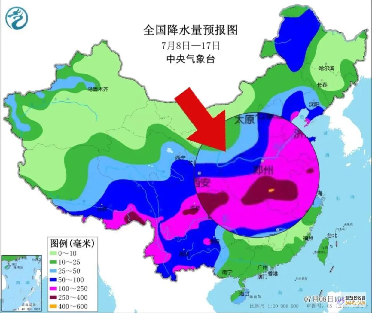 家门口暴雨预警频发河南明天89号降雨如下看海形