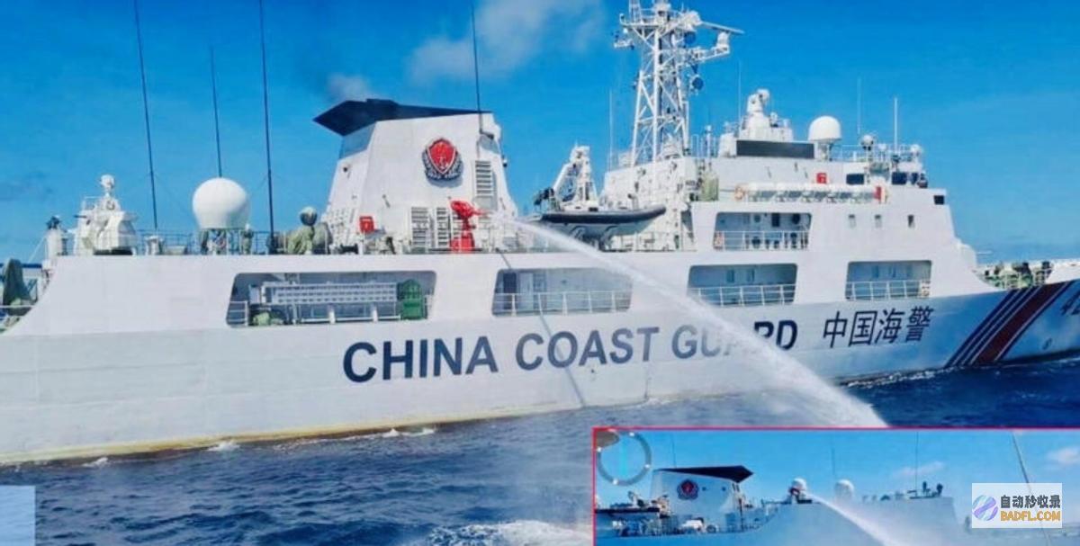 贴脸船距离700米中国万吨海警船仙宾礁下锚