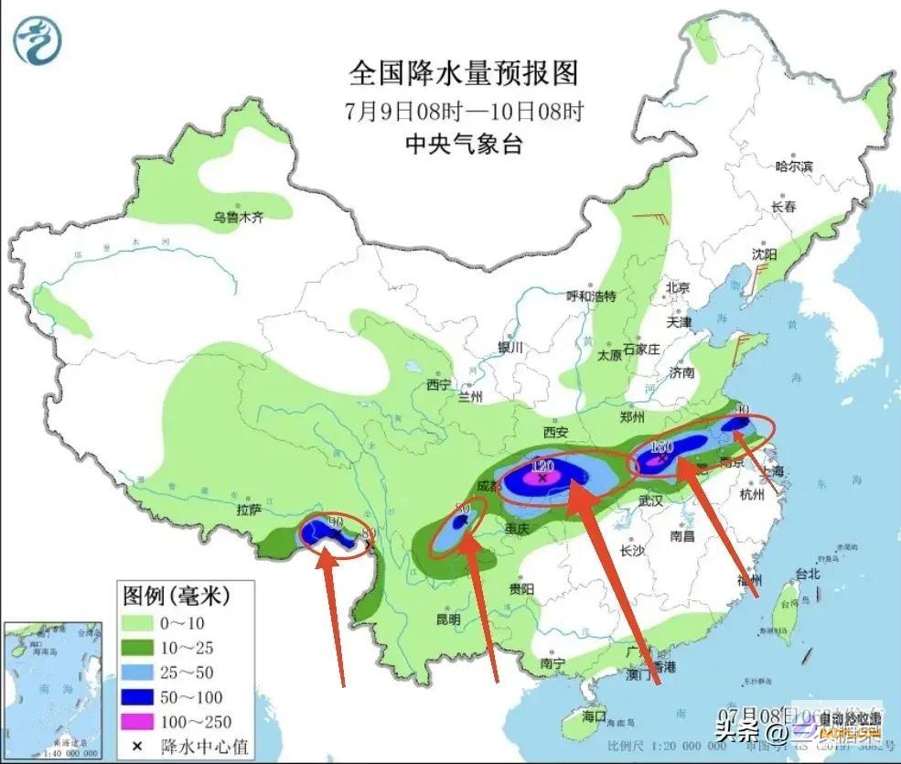强降雨高温核心已定当天夜间至7月9日天气预告暴