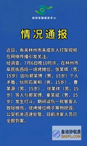 涉案人员已所有到案 河南林州通报多名未成年人烧烤摊打架 (涉案人员怎么解释)
