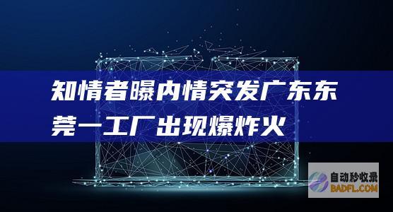 知情者曝内情突发广东东莞一工厂出现爆炸火