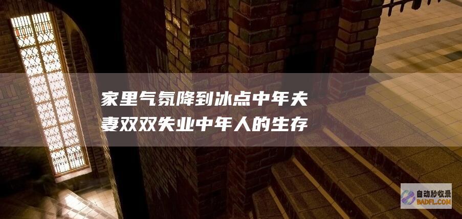 家里气氛降到冰点 中年夫妻双双失业 中年人的生存何去何从 (家里气氛不好怎么办)
