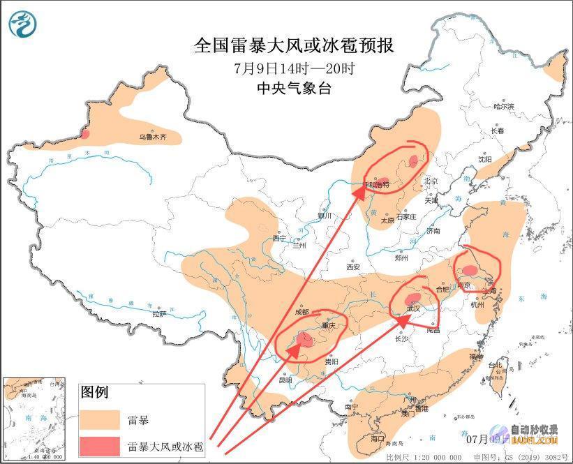 强降雨已定副热带低压东移明天暴雨高温散布