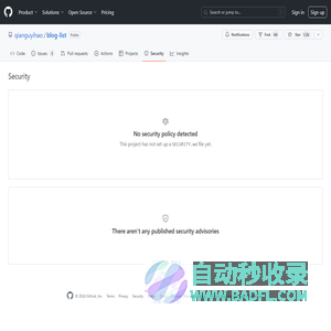Security Overview · qianguyihao/blog-list · GitHub