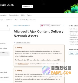 Microsoft Ajax Content Delivery Network Assets | Microsoft Learn