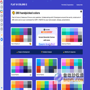 Flat UI Colors 2 - 14 Color Palettes, 280 colors ?