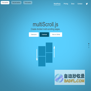 multiscroll.js - split multi-scrolling pages plugin