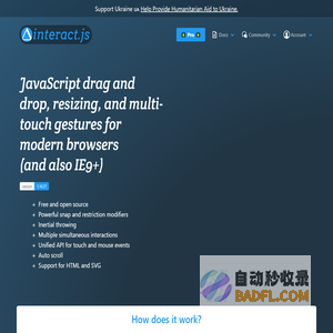interact.js - JavaScript drag and drop, resizing and multi-touch
        gestures for modern browsers