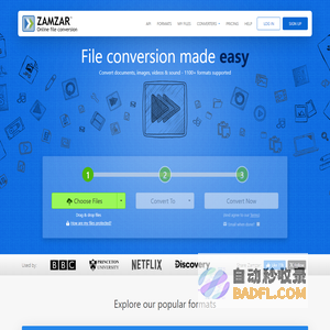 Zamzar - video converter, audio converter, image converter, eBook converter