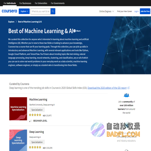 Best of Machine Learning & Artificial Intelligence (AI) | Coursera