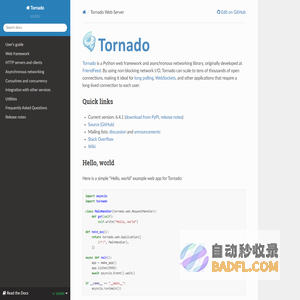 Tornado Web Server — Tornado 6.4.1 documentation