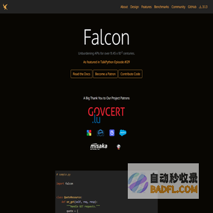 Falcon | The minimal, fast, and secure web framework for Python