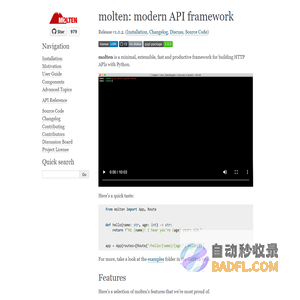 molten: modern API framework — molten 1.0.2 documentation