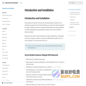 Introduction and Installation | v4.0 | Masonite Documentation