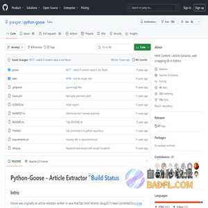 GitHub - grangier/python-goose: Html Content / Article Extractor, web scrapping lib in Python