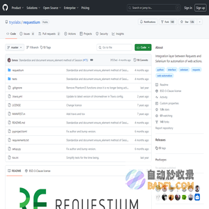 GitHub - tryolabs/requestium: Integration layer between Requests and Selenium for automation of web actions.