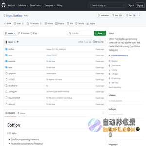 GitHub - kkyon/botflow: Python Fast Dataflow programming  framework for Data pipeline work( Web Crawler,Machine Learning,Quantitative Trading.etc)