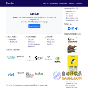 pandas - Python Data Analysis Library