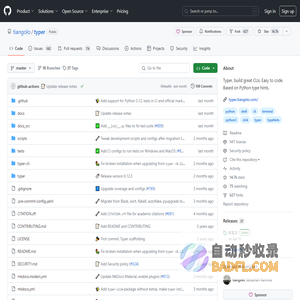 GitHub - tiangolo/typer: Typer, build great CLIs. Easy to code. Based on Python type hints.