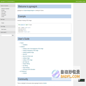 Welcome to pgmagick — pgmagick 0.7.6 documentation